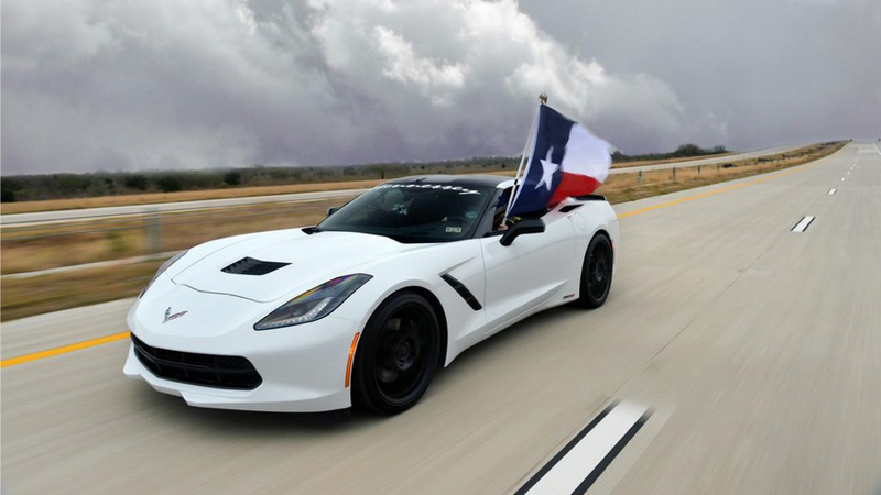 Illustration for article titled Watch Hennessey's 2014 Corvette Hit 200 MPH, Test Texas's Toll System